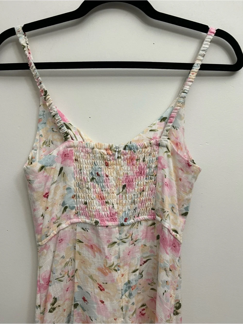Dex Pastel Floral Twist Front Linen Dress Feminine Fairycore - Picture 4 of 11